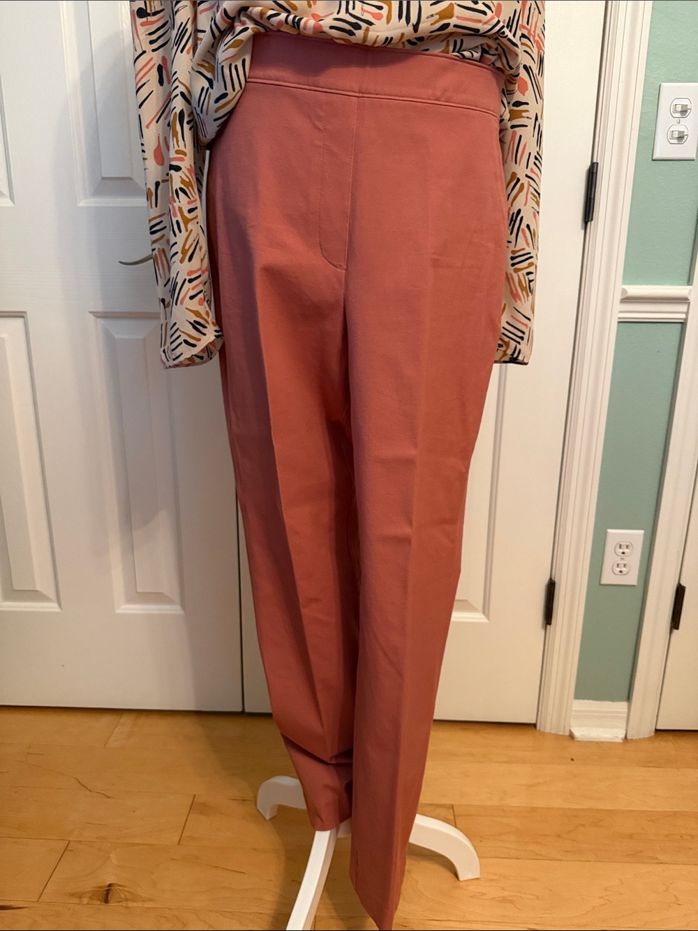 SPANX Straight-Leg High-Waist Pants in Dusty Rose